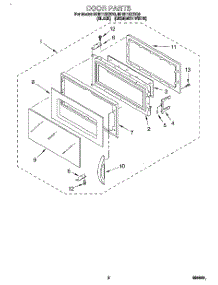 02 - Door parts for Whirlpool Microwave MH6110XBB0 from AppliancePartsPros.com