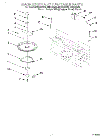 05 - Magnetron & Turntable parts for Whirlpool Microwave MH8150XJQ0 from AppliancePartsPros.com