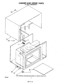 04 - Cabinet And Hinge parts for Whirlpool Microwave MW8500XP0 from AppliancePartsPros.com