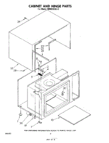 04 - Cabinet And Hinge parts for Whirlpool Microwave MW8550XL0 from AppliancePartsPros.com