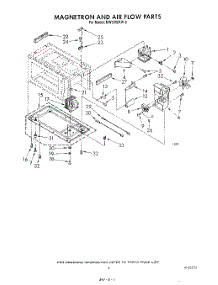 03 - Magnetron And Air Flow parts for Whirlpool Microwave MW3200XW0 from AppliancePartsPros.com