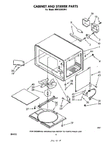 03 - Cabinet And Stirrer parts for Whirlpool Microwave MW3200XM1 from AppliancePartsPros.com