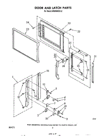 06 - Door And Latch parts for Whirlpool Microwave MW8600XS2 from AppliancePartsPros.com