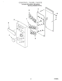 02 - Control Panel parts for Whirlpool Microwave MT3135SHB1 from AppliancePartsPros.com