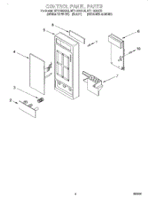 02 - Control Panel parts for Whirlpool Microwave MT1130SGZ0 from AppliancePartsPros.com