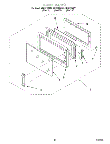 02 - Door parts for Whirlpool Microwave MH6151XHQ1 from AppliancePartsPros.com