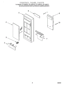02 - Control Panel parts for Whirlpool Microwave GT1195SHZ1 from AppliancePartsPros.com