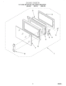 02 - Door parts for Whirlpool Microwave MH6151XHT0 from AppliancePartsPros.com