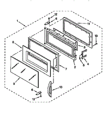 Door parts for Whirlpool Microwave MH7110XBQ8 from AppliancePartsPros.com