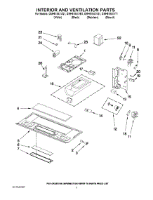 03 - Interior And Ventilation Parts parts for Whirlpool Microwave GMH5184XVT1 from AppliancePartsPros.com