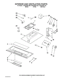 03 - Interior And Ventilation Parts parts for Whirlpool Microwave YWMH2205XVB0 from AppliancePartsPros.com