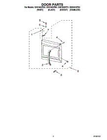 02 - Door Parts parts for Whirlpool Microwave GH5184XPS4 from AppliancePartsPros.com