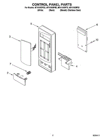 02 - Control Panel Parts parts for Whirlpool Microwave MT4155SPS2 from AppliancePartsPros.com