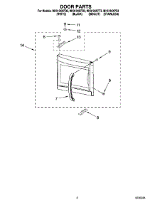 02 - Door Parts parts for Whirlpool Microwave MH3184XPS3 from AppliancePartsPros.com
