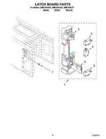 05 - Latch Board Parts parts for Whirlpool Microwave GM8155XJT2 from AppliancePartsPros.com