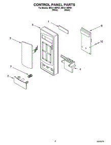 02 - Control Panel Parts parts for Whirlpool Microwave MT4110RPB1 from AppliancePartsPros.com