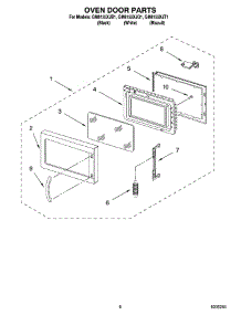07 - Oven Door Parts parts for Whirlpool Microwave GM8155XJT1 from AppliancePartsPros.com