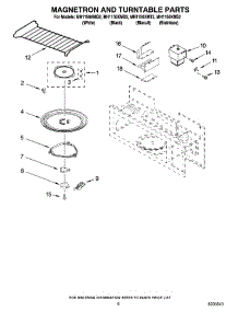 05 - Magnetron And Turntable Parts parts for Whirlpool Microwave MH1150XMT2 from AppliancePartsPros.com