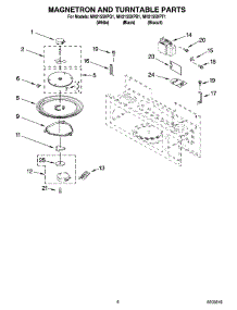 05 - Magnetron And Turntable Parts parts for Whirlpool Microwave MH2155XPT1 from AppliancePartsPros.com