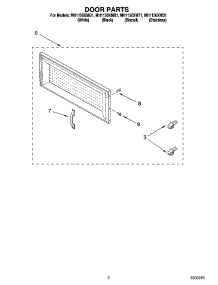 02 - Door Parts parts for Whirlpool Microwave MH1150XMT1 from AppliancePartsPros.com