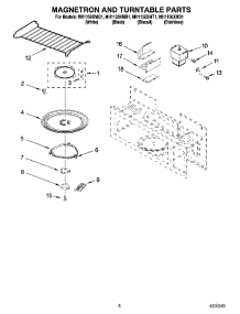 05 - Magnetron And Turntable Parts parts for Whirlpool Microwave MH1150XMT1 from AppliancePartsPros.com