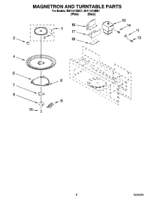 05 - Magnetron And Turntable Parts parts for Whirlpool Microwave MH1141XMQ1 from AppliancePartsPros.com