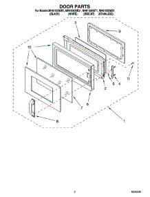 02 - Door Parts parts for Whirlpool Microwave MH6150XMS1 from AppliancePartsPros.com