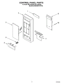 02 - Control Panel parts for Whirlpool Microwave MT4145SKQ0 from AppliancePartsPros.com