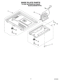 06 - Base Plate parts for Whirlpool Microwave MT4145SKB0 from AppliancePartsPros.com
