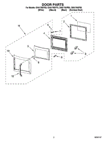 02 - Door Parts parts for Whirlpool Microwave GH6178XPT0 from AppliancePartsPros.com