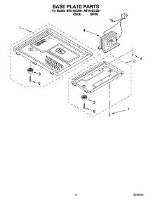 06 - Base Plate Parts parts for Whirlpool Microwave MT2145SJQ01 from AppliancePartsPros.com