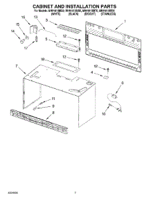 06 - Cabinet And Installation Parts parts for Whirlpool Microwave MH9181XMQ0 from AppliancePartsPros.com