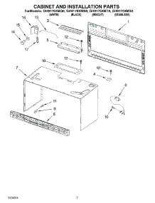 06 - Cabinet And Installation Parts parts for Whirlpool Microwave GH9176XMS0 from AppliancePartsPros.com