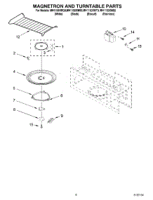 05 - Magnetron And Turntable Parts parts for Whirlpool Microwave MH1150XMT0 from AppliancePartsPros.com