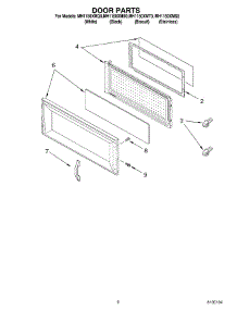 02 - Door Parts parts for Whirlpool Microwave MH1150XMS0 from AppliancePartsPros.com