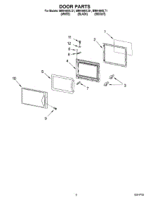02 - Door Parts parts for Whirlpool Microwave MH9180XLB1 from AppliancePartsPros.com