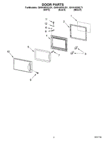02 - Door Parts parts for Whirlpool Microwave GH9185XLB1 from AppliancePartsPros.com