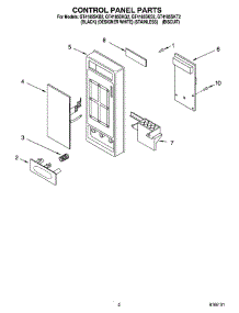 02 - Control Panel Parts parts for Whirlpool Microwave GT4185SKS2 from AppliancePartsPros.com