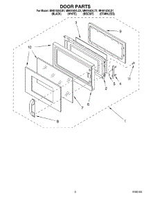 02 - Door Parts parts for Whirlpool Microwave MH6150XLS1 from AppliancePartsPros.com