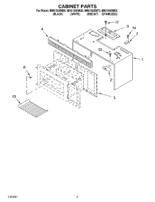 03 - Cabinet parts for Whirlpool Microwave MH6150XMS0 from AppliancePartsPros.com