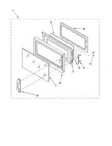 Door parts for Whirlpool Microwave MH6150XHT1 from AppliancePartsPros.com