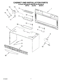 06 - Cabinet And Installation parts for Whirlpool Microwave MH9180XLB0 from AppliancePartsPros.com