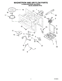 04 - Magnetron And Air Flow parts for Whirlpool Microwave MH6130XEB2 from AppliancePartsPros.com