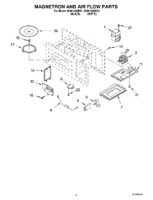 04 - Magnetron And Air Flow parts for Whirlpool Microwave MH6140XKQ1 from AppliancePartsPros.com