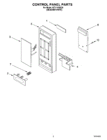 02 - Control Panel parts for Whirlpool Microwave MT1110SKQ0 from AppliancePartsPros.com