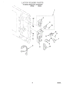 05 - Latch Board parts for Whirlpool Microwave MC8131XEQ1 from AppliancePartsPros.com