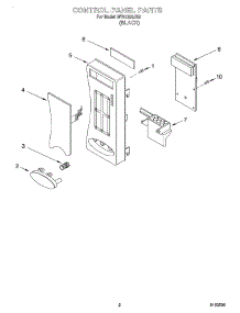02 - Control Panel parts for Whirlpool Microwave MT0130SJB0 from AppliancePartsPros.com