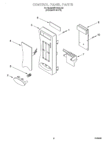 02 - Control Panel parts for Whirlpool Microwave MT0150SJQ0 from AppliancePartsPros.com