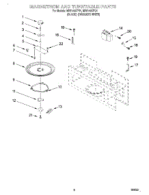 05 - Magnetron And Turntable parts for Whirlpool Microwave MH6140XFQ1 from AppliancePartsPros.com