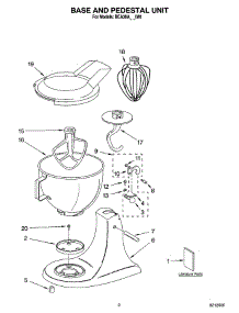 02 - Base And Pedestal Unit parts for Whirlpool Mixer BEA30ATAIM0 from AppliancePartsPros.com
